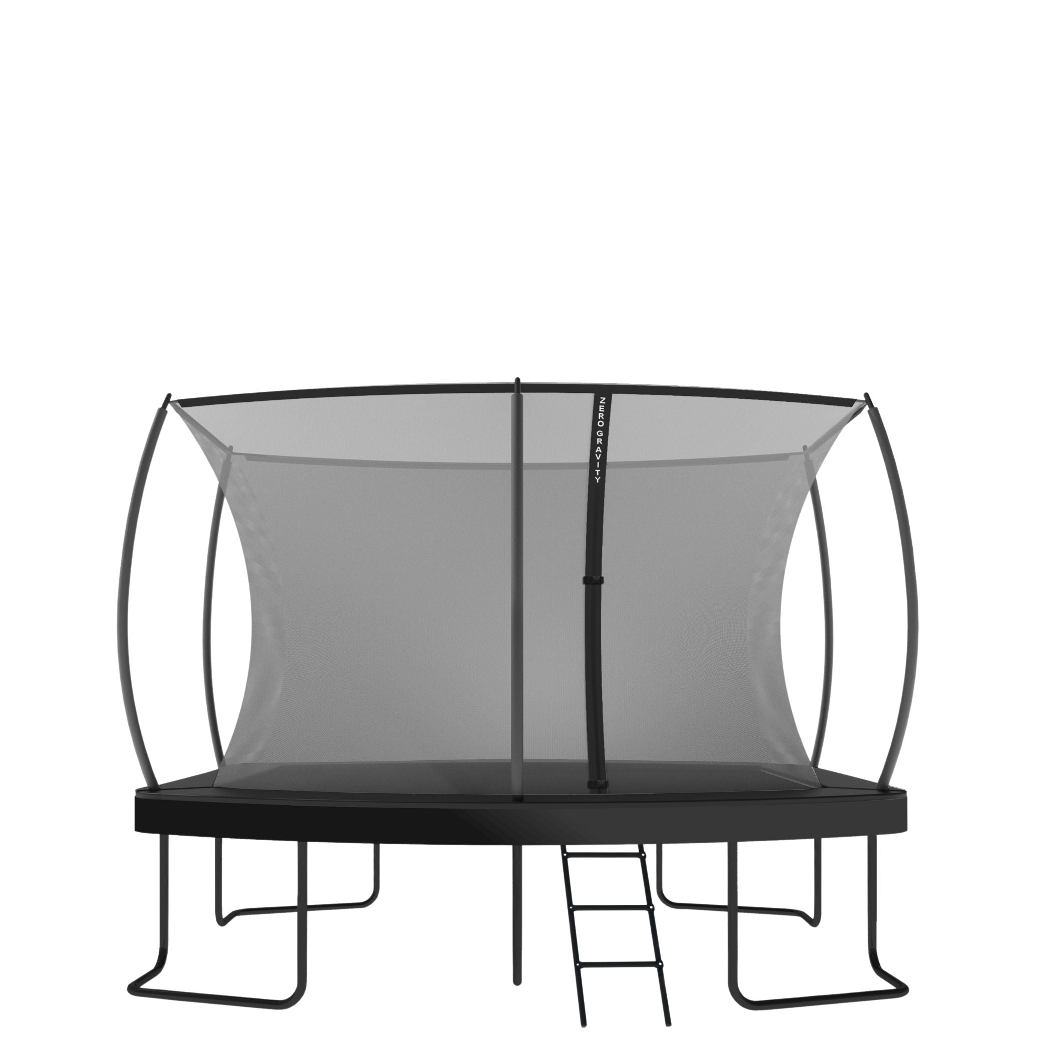 Zero Gravity Trampolin 366x244cm inkl. Leiter &amp; Bodenanker - Nutzer bis 130kg - Ultima 5 Black Edition