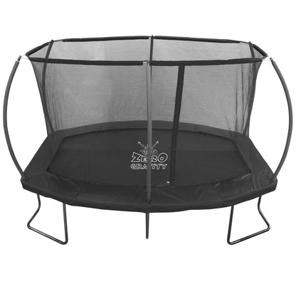 Zero Gravity Trampolin 366x244cm inkl. Leiter &amp; Bodenanker - Nutzer bis 130kg - Ultima 5 Black Edition