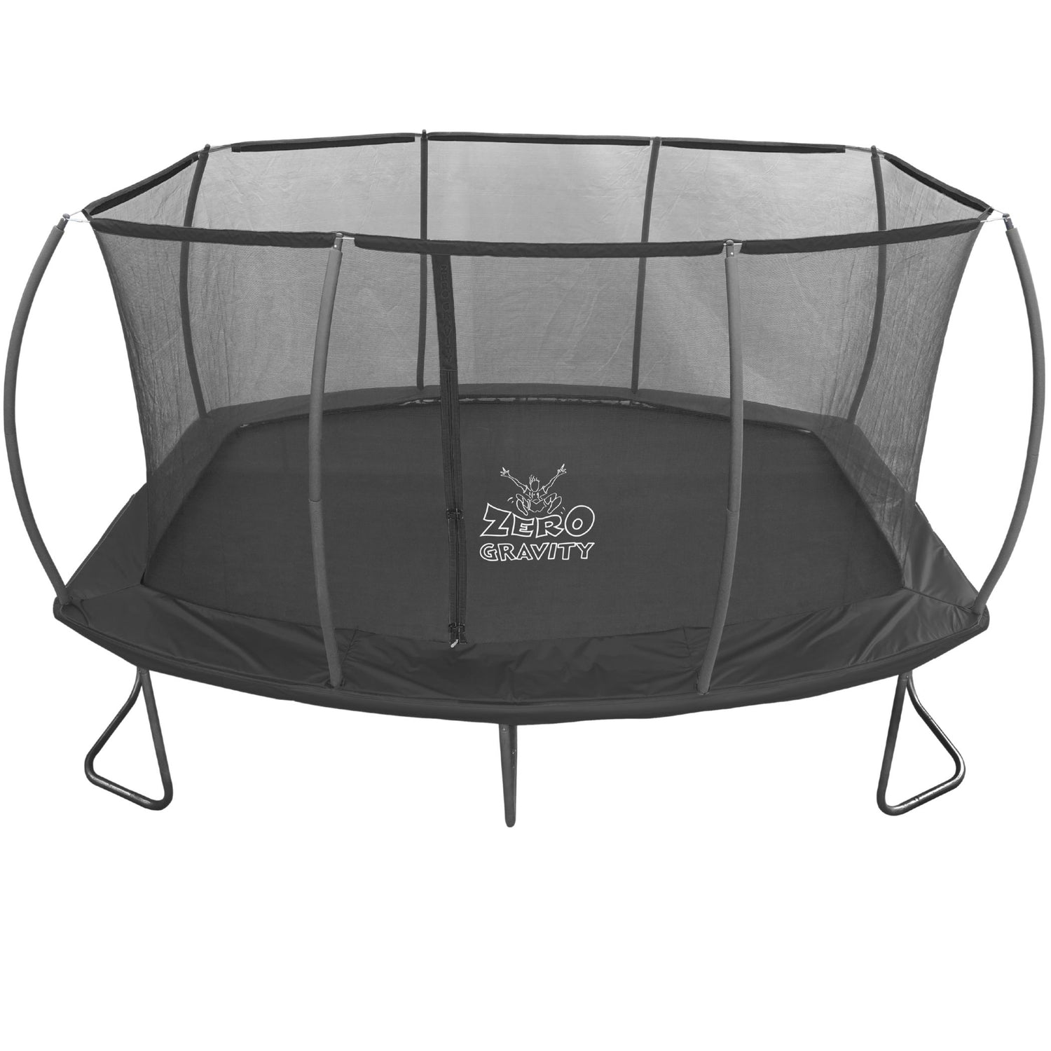 Zero Gravity Trampolin 457x305cm inkl. Leiter &amp; Bodenanker - Nutzer bis 130kg - Ultima 5 Black Edition