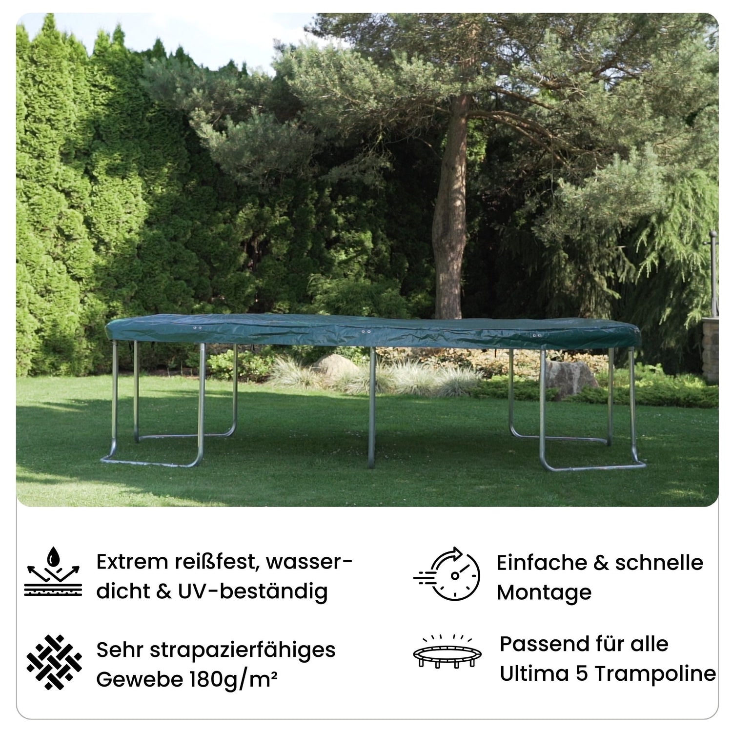 Ovale Trampolinabdeckung 305x213cm für alle Ultima 5