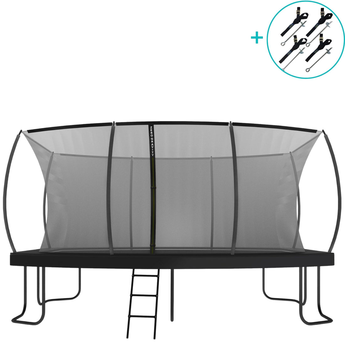 Zero Gravity Trampolin 457x305cm inkl. Leiter &amp; Bodenanker - Nutzer bis 130kg