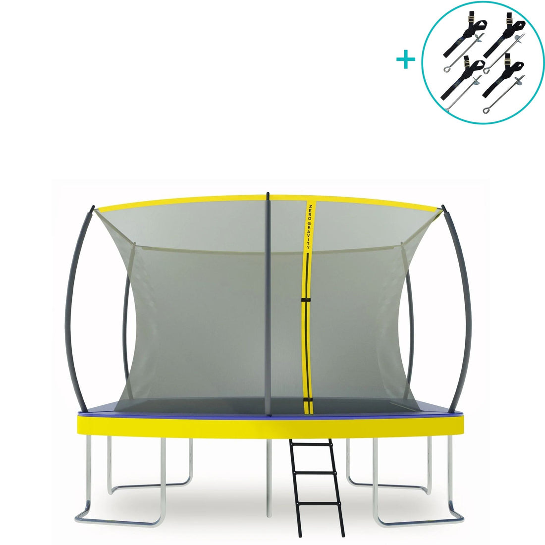 Zero Gravity Trampolin 366x244cm inkl. Leiter & Bodenanker - Nutzer bis 130kg